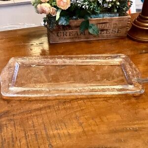 Unique Hand Blown Glass Large Rectangular Platter